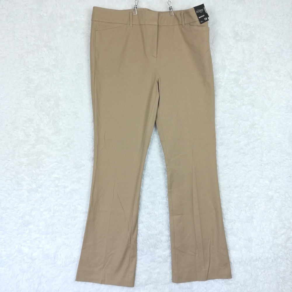 New York & Company Womens Pants Audrey Boot Cut Beige High Rise Plus 16 New